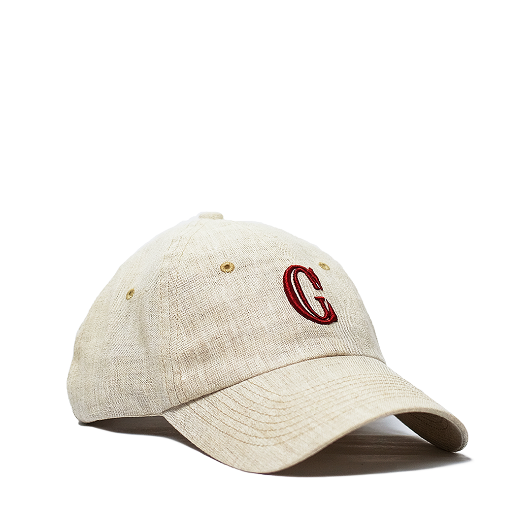 CG Monogram Linen Cap 'Ivory/Burgundy'