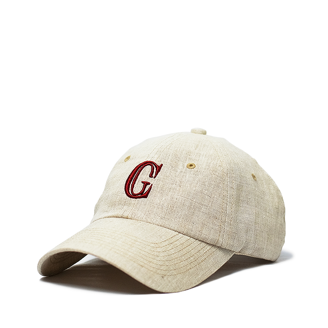 CG Monogram Linen Cap 'Ivory/Burgundy'