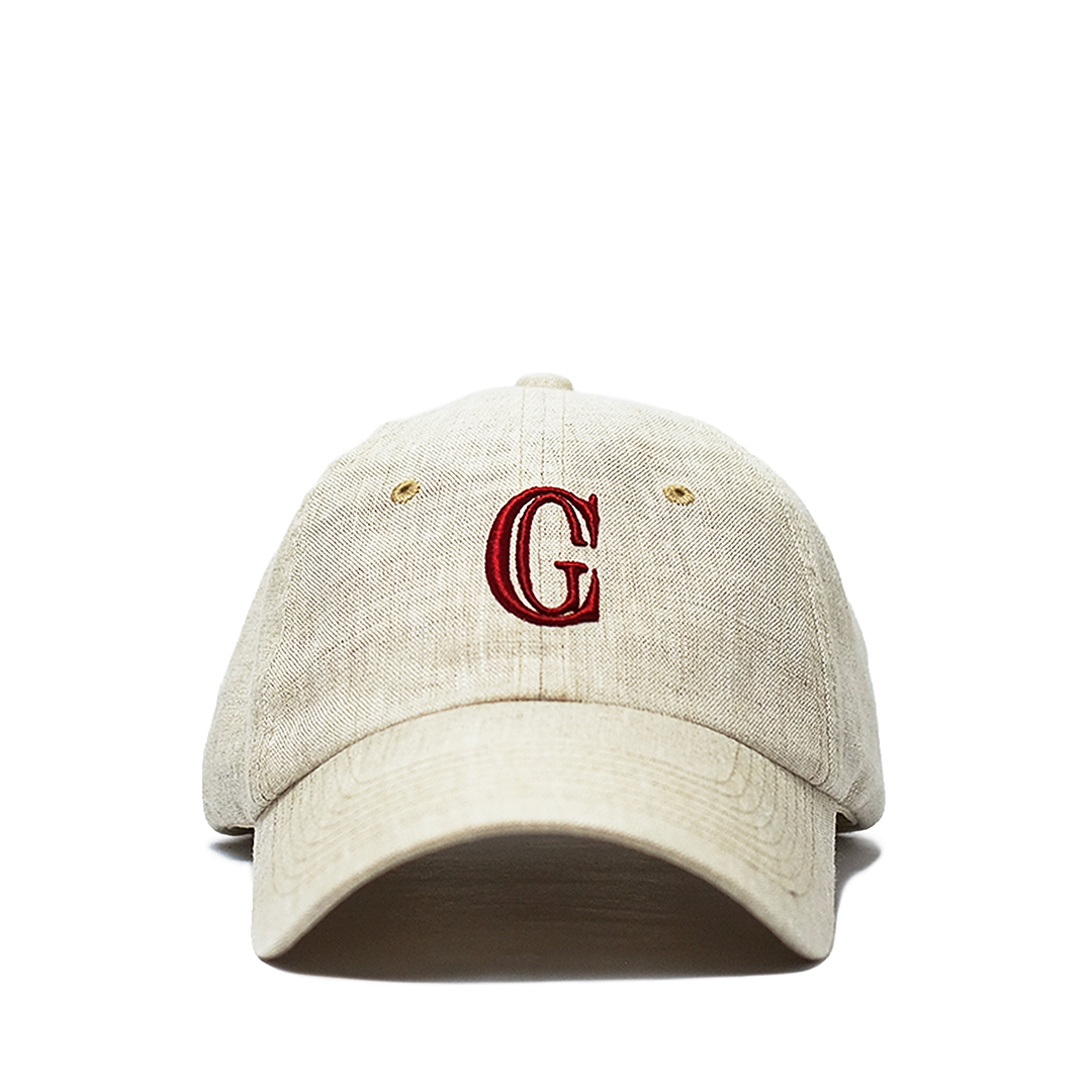 CG Monogram Linen Cap 'Ivory/Burgundy'