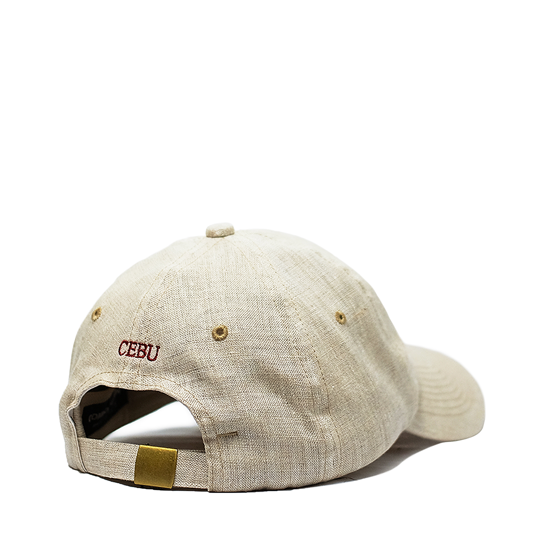 CG Monogram Linen Cap 'Ivory/Burgundy'
