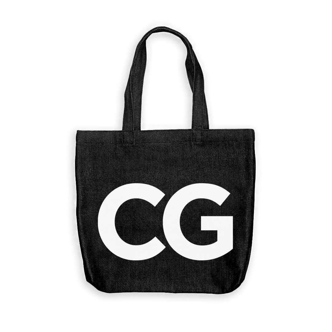 CG Black Denim Tote Bag