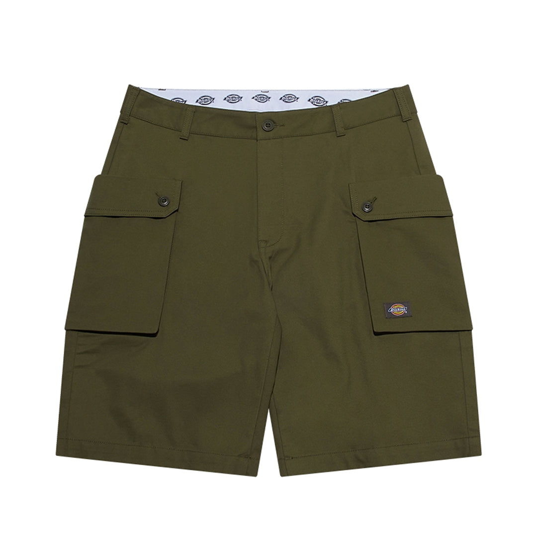 Load image into Gallery viewer, Twill Pocket Straight Shorts &amp;#39;Olive&amp;#39;
