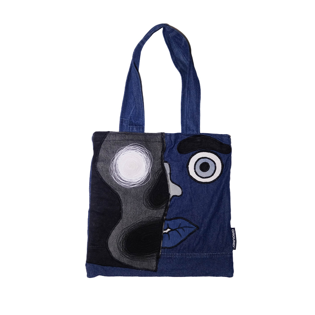 Unique Artwork Denim Tote Bag 17