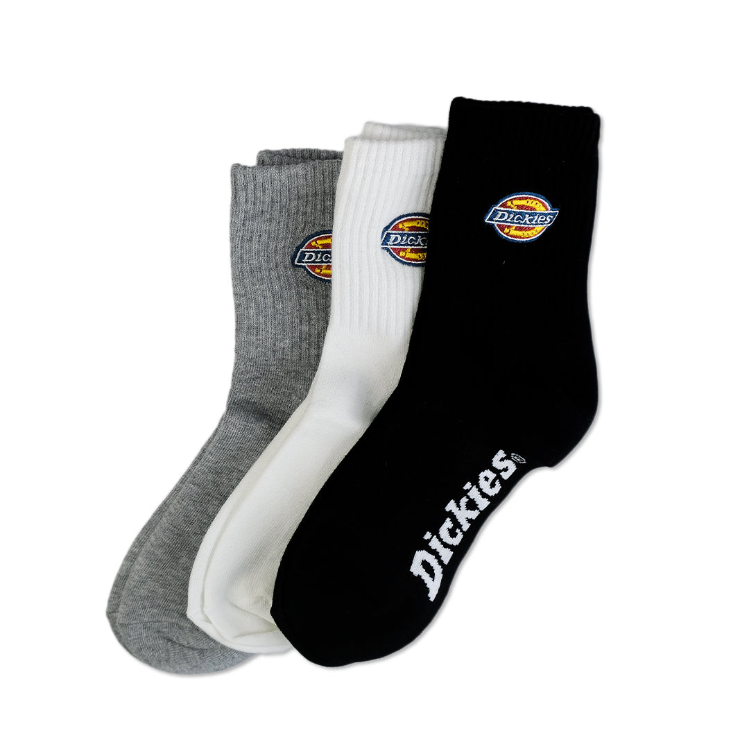 Load image into Gallery viewer, Dickies Logo Pack Socks &amp;#39;Black/Gray/White&amp;#39;
