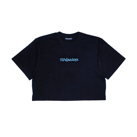 Script V2 Ladies Crop Top 'Black/Teal'