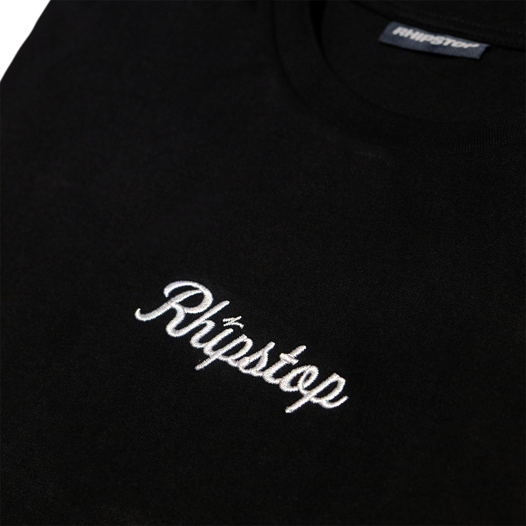 Load image into Gallery viewer, Script Embroidered Logo T-shirt &amp;#39;Black/White&amp;#39;

