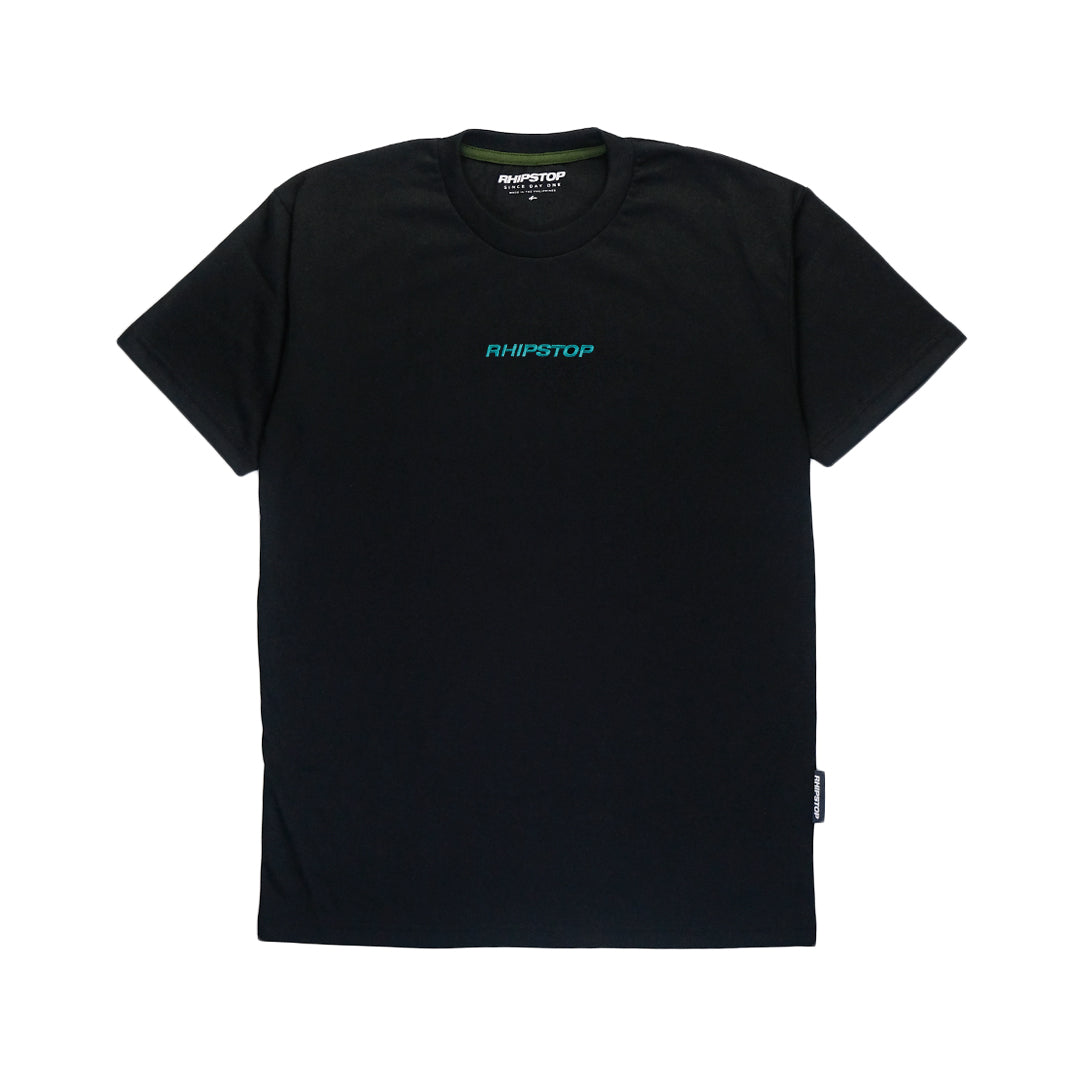 Load image into Gallery viewer, Worldwide Logo Embroidered T-shirt &amp;#39;Black/Teal&amp;#39;
