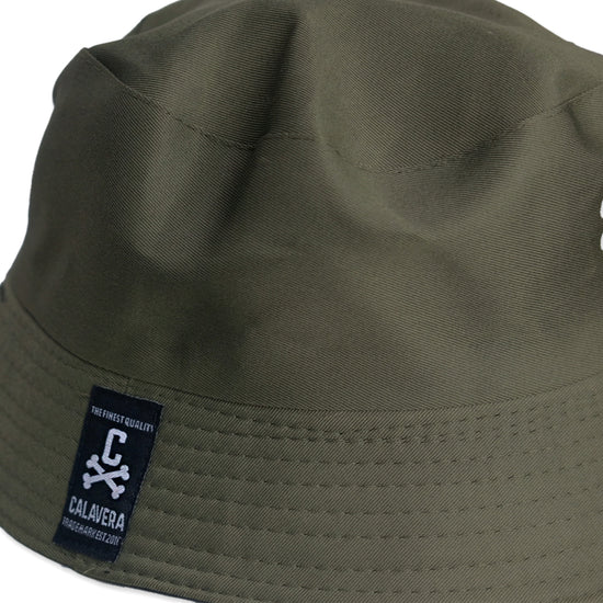 Calavera Reversible Bucket Hat 'Olive to Black'
