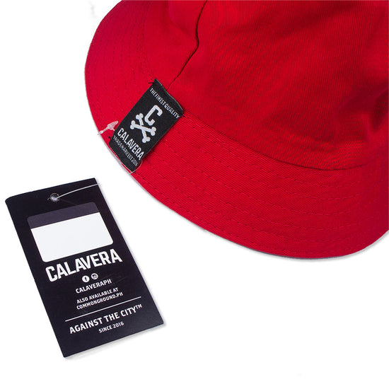 Load image into Gallery viewer, Calavera Bucket Hat &amp;#39;Red&amp;#39;
